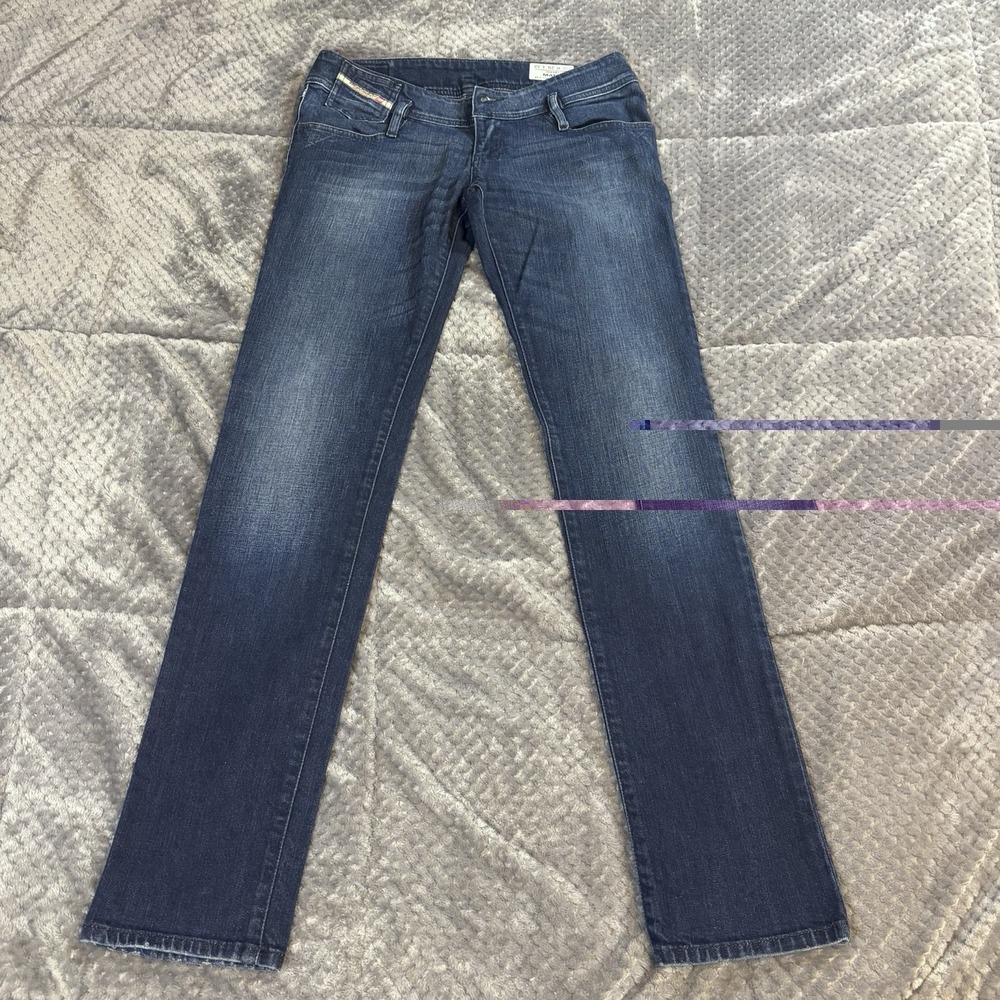 Diesel Matic Slim Straight Jeans Dark Wash Blue W28 L32 Low Rise Stretch Denim